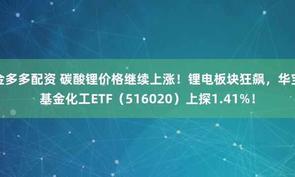 金多多配资 碳酸锂价格继续上涨！锂电板块狂飙，华宝基金化工ETF（516020）上探1.41%！